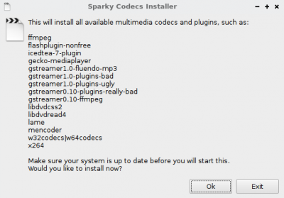 Sparky Codecs Installer